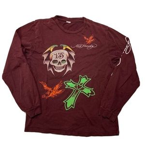 RARE Y2k Early 2000s Ed Hardy Long Sleeve Size Medium